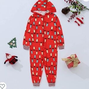Christmas Holidays Lights Red Hoodie Onsie